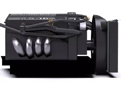Mercedes-Benz Inline 4 M102 engine Low-poly 3D model