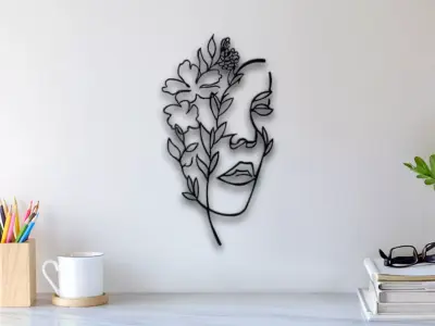 Flower Face Wall Art 3D print model