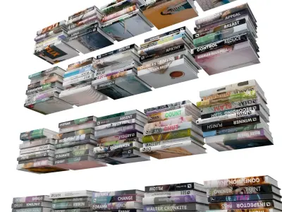 Books 150 pieces 1-5-2 Low-poly 3D model