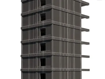 half-finished building Low-poly 3D model purchase