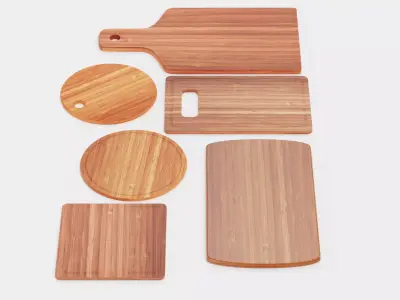 -Bamboo Cooking Boards- Low-poly 3D model
