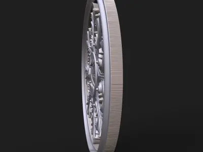 Carved Rosette decor element 01 3D print model