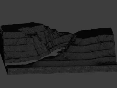 The mountains PBR Textures Low-poly 3D model