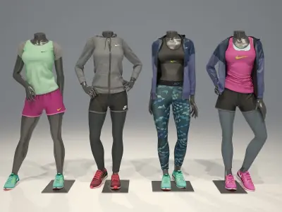 Woman mannequin Nike pack 2 3D model