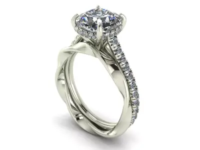 Solid Love Engagement Ring  3D print model