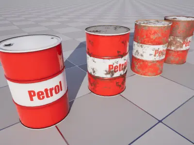 Oil Barrel Low-poly 3D model