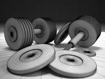 Dumbbells set of 3D model