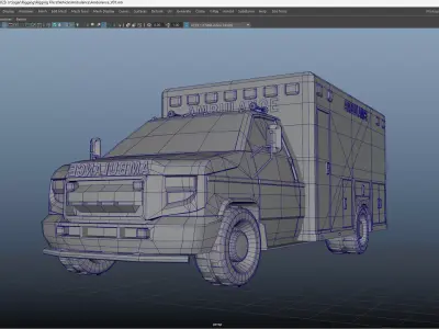 Cartoon Emergency Vehicle Pack - Rigged Ambulance Fire Trucks Low-poly 3D model