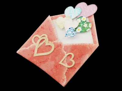 Love Gift Card Low-poly 3D model