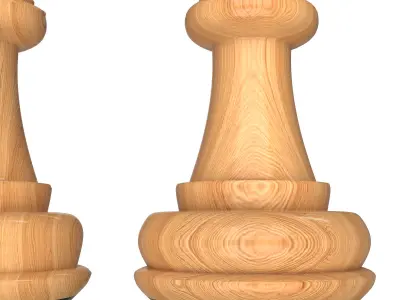 3D Wooden Chess Bishop Low-poly 3D model