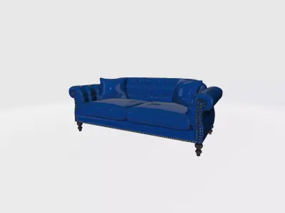 Velvet Luxe Living Set Low-poly 3D model