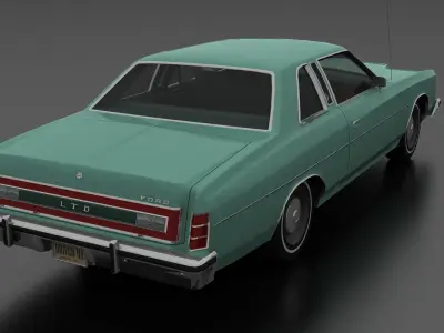 LTD 2dr 1975 Low-poly 3D model