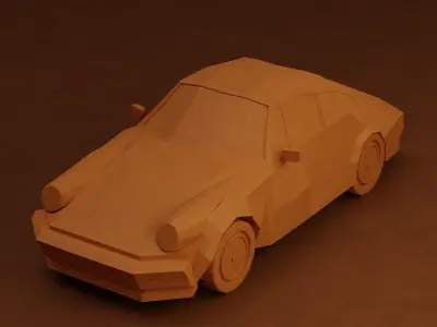 Low Poly Porsche 911 Turbo Low-poly 3D model