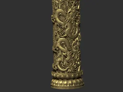 Dragon pillar 3D print model