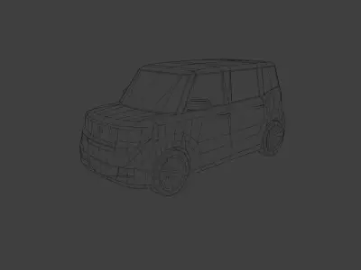 Low Poly Modern Generic Kei Car  Low-poly 3D model