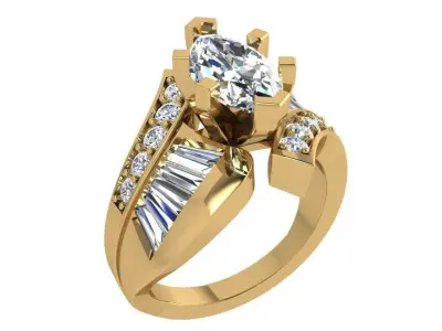Marquise Tension Ring 3478 3D print model