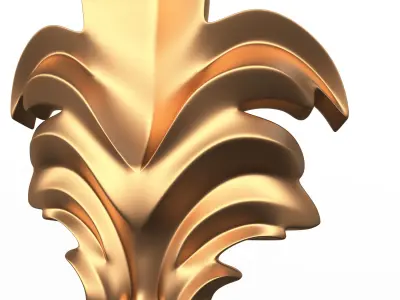 Leave Ornament Plaster Molding Decoration CNC Low-poly 3D model