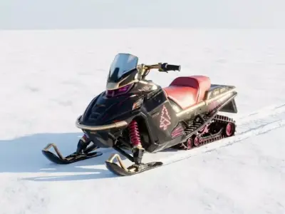 Stylized Neon Carbon Snow-Speeder 3D Model Low-poly 3D model