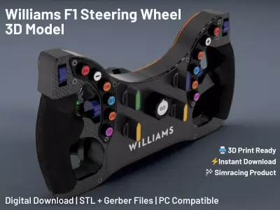 Williams F1 Steering Wheel 3D Model for Sim Racing PC Compatible 3D print model