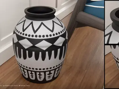 KARIBU DECORATIVE VASE - 4k Textures 3D model