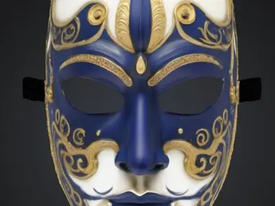 Pattern Prom Face Mask - Embroidered Mask 3D print model