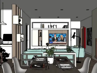 Living room - Vray ready -All furniture included  3D model