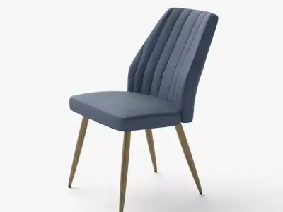 Leilani dining chair velvet blue Low-poly 3D model