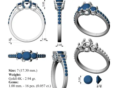 Lucky Engagement Ring 3D print model