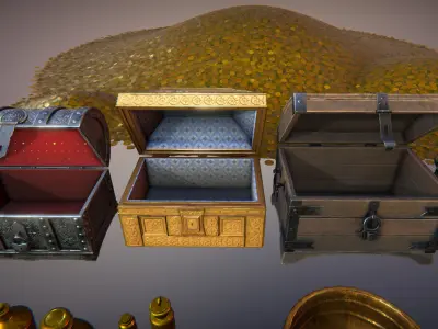 Treasury game ready Low-poly 3D model