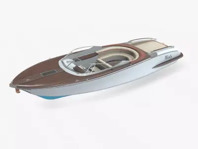 Luxury Speedboat Low-poly PBR Low-poly 3D model