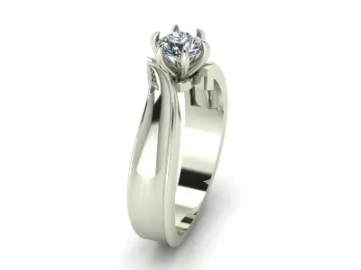 women ring solitaire 3D print model