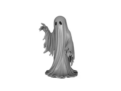 White Ghost Horror Halloween 3D Printed Spooky Decor Model 3D print model