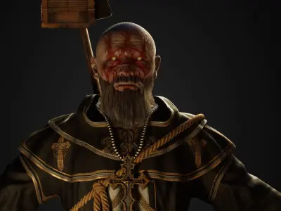 Priest Low-poly 3D model