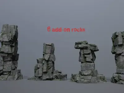 cliff rocks   Low-poly 3D model