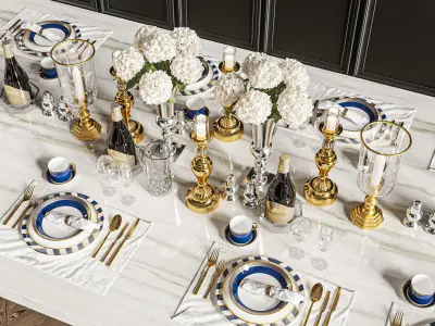 Dinner Table Set 03 3D model