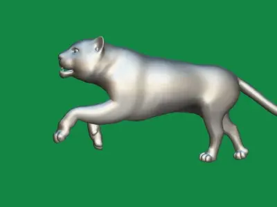 Black Jaguar Low-poly 3D model