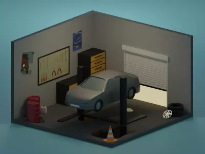 Garage gas can Low-poly 3D model