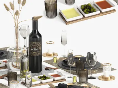 tableware set11 Low-poly 3D model