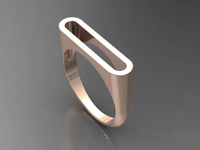 alphabet ring letter O 3D print model