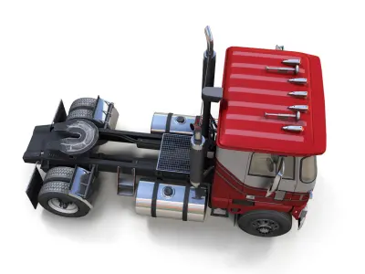 Cabover single axle truck Low-poly 3D model
