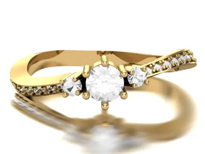 Engagement rings 3D print model 2