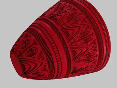 Flowerpot intricately carved wooden vase 3D print model