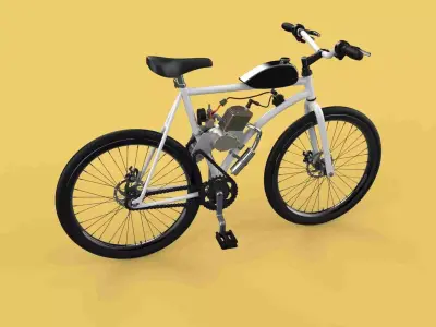 MOTORISED PUSH BIKE BICYCLE MOTOR CYCLE PETROL ENGINE MOTORIZED 3D model