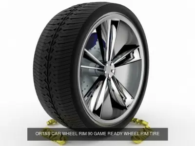 ORTAS CAR WHEEL RIM 89-90 GAME READY WHEEL 3D Model Pack