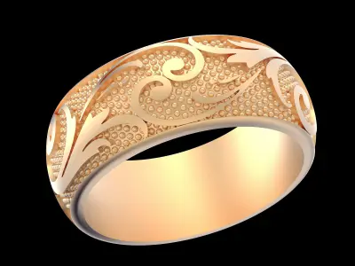 Ornamental carving ring silver gold printable jewelry 3D model 3D print model