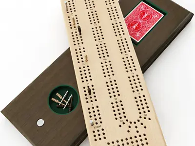 Cribbage Card Game Board 3D model