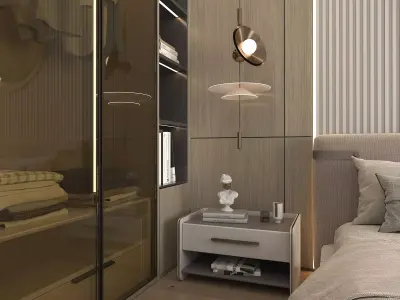 Modern Bedroom Scene 6 3D model