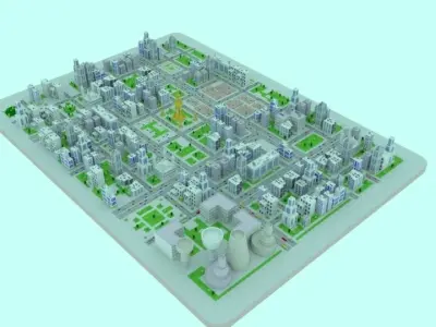 Low Poly City 3D model