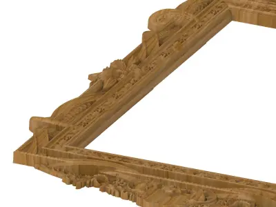 Carved picture frame STL 3D model 120