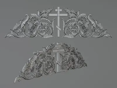 Onlay ornate cross 3D print model